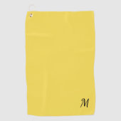 Serviette De Golf Monogramme jaune solide (Devant)