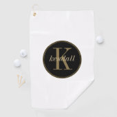 Serviette De Golf Monogramme Midnight Gold ID938 (En situation)