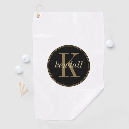 Serviette De Golf Monogramme Midnight Gold ID938 (En situation)