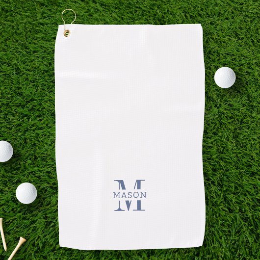 Serviette De Golf Monogramme minimaliste personnalisé
