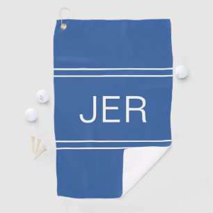 Serviette De Golf Monogramme Modèle élégant Golfer moderne bleu