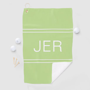 Serviette De Golf Monogramme Modèle élégant Golfer moderne vert