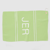 Serviette De Golf Monogramme Modèle élégant Golfer moderne vert (Horizontal)