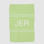 Serviette De Golf Monogramme Modèle élégant Golfer moderne vert (Devant)