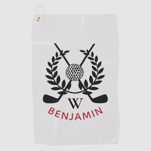 Serviette De Golf Monogramme moderne de Mens (Devant)