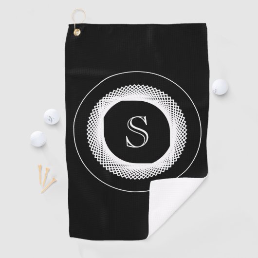 Serviette De Golf Monogramme moderne et élégant (En situation)