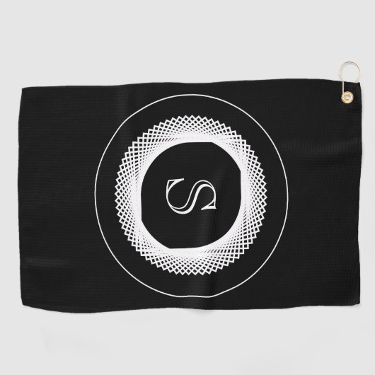 Serviette De Golf Monogramme moderne et élégant (Horizontal)