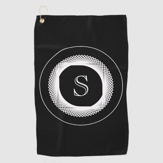 Serviette De Golf Monogramme moderne et élégant (Devant)