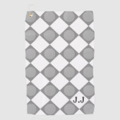 Serviette De Golf Monogramme moderne Gris et blanc Personnalisé magn (Devant)
