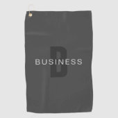 Serviette De Golf Monogramme moderne gris foncé modifiable Modèle de (Devant)