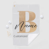 Serviette De Golf Monogramme moderne Initiale B & Nom Personnalisé (En situation)