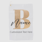 Serviette De Golf Monogramme moderne Initiale B & Nom Personnalisé (Devant)