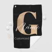 Serviette De Golf Monogramme moderne Initiale G & Nom Personnalisé (En situation)