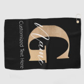 Serviette De Golf Monogramme moderne Initiale G & Nom Personnalisé (Horizontal)