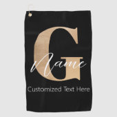Serviette De Golf Monogramme moderne Initiale G & Nom Personnalisé (Devant)