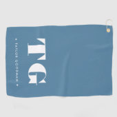 Serviette De Golf Monogramme moderne minimal Étoiles de nom bleu (Horizontal)