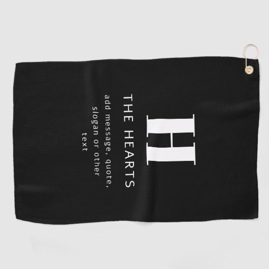 Serviette De Golf Monogramme moderne modifiable Nom et message | Noi (Horizontal)