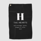 Serviette De Golf Monogramme moderne modifiable Nom et message | Noi (Devant)