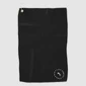 Serviette De Golf Monogramme moderne noir et blanc (Devant)