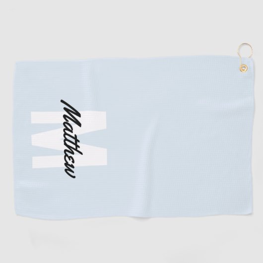Serviette De Golf Monogramme Moderne Nom simple (Horizontal)