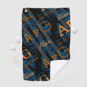 Serviette De Golf Monogramme Moderne Répétition Initiales et Noms (En situation)