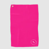 Serviette De Golf Monogramme moderne rose et blanc (Devant)