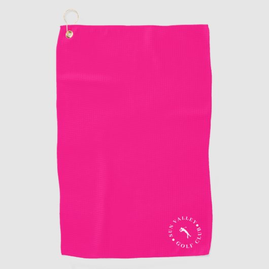 Serviette De Golf Monogramme moderne rose et blanc (Devant)