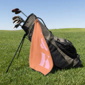 Serviette De Golf Monogramme moderne rose orange Personnalisé mariag (Vert)