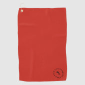 Serviette De Golf Monogramme moderne rouge et noir (Devant)