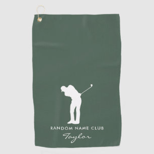 Serviette De Golf Monogramme Moderne Sage Green Club Nom Personnalis