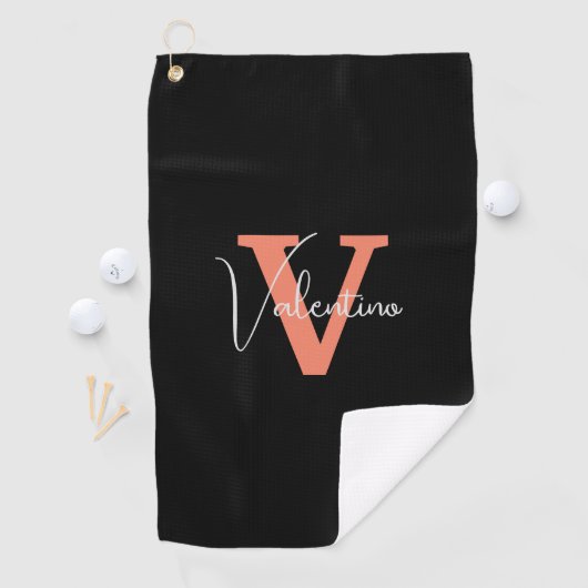 Serviette De Golf monogramme moderne simple classique (En situation)