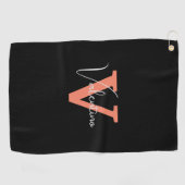 Serviette De Golf monogramme moderne simple classique (Horizontal)