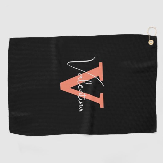 Serviette De Golf monogramme moderne simple classique (Horizontal)