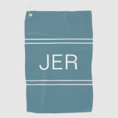 Serviette De Golf Monogramme moderne Turquoise Golfer Sports Pro (Devant)