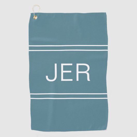 Serviette De Golf Monogramme moderne Turquoise Golfer Sports Pro (Devant)