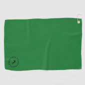 Serviette De Golf Monogramme moderne vert et noir (Horizontal)