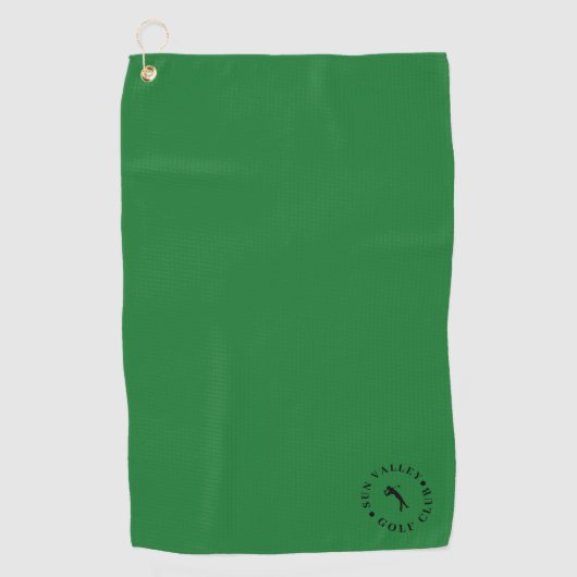 Serviette De Golf Monogramme moderne vert et noir (Devant)
