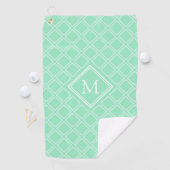 Serviette De Golf Monogramme Motif de menthe et diamants blancs (En situation)