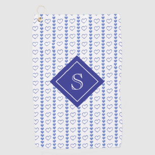 Serviette De Golf Monogramme Motif des rayures cardiaques du pays