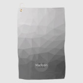 Serviette De Golf Monogramme Motif géométrique Gris Gradient (Devant)