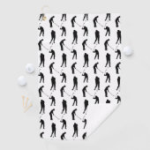 Serviette De Golf Monogramme motif silhouettes de golfeurs (En situation)
