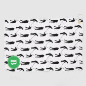 Serviette De Golf Monogramme motif silhouettes de golfeurs (Horizontal)