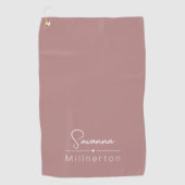 Serviette De Golf Monogramme Neutre Moderne Minimaliste Élégant (Devant)