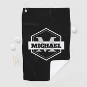 Serviette De Golf Monogramme noir (En situation)