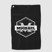 Serviette De Golf Monogramme noir (Devant)