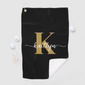 Serviette De Golf Monogramme noir (En situation)