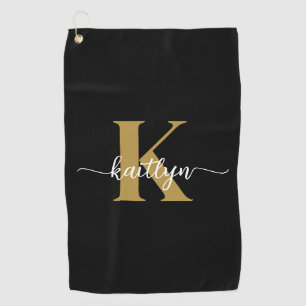 Serviette De Golf Monogramme noir