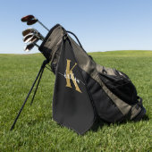 Serviette De Golf Monogramme noir (Vert)