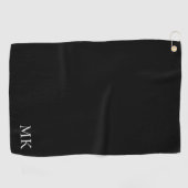 Serviette De Golf Monogramme noir blanc (Horizontal)