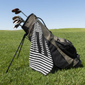Serviette De Golf Monogramme noir blanc rayures personnalisé initial (Vert)